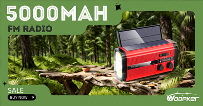 Radio de bateria, solar, ou manivela