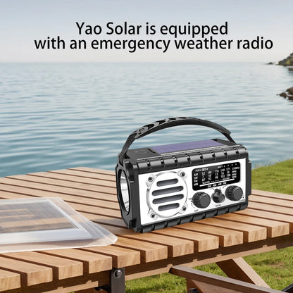 Radio/powerbank/Lanterna Solar, manivela a bateria
