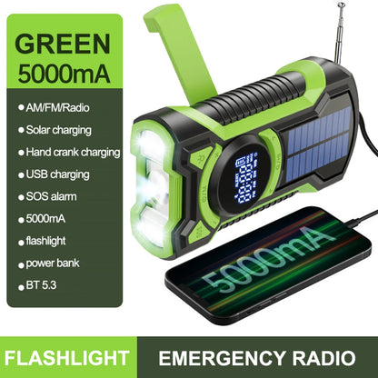 Radio Lanterna Power Bank carregamento por manivela, solar ou USB