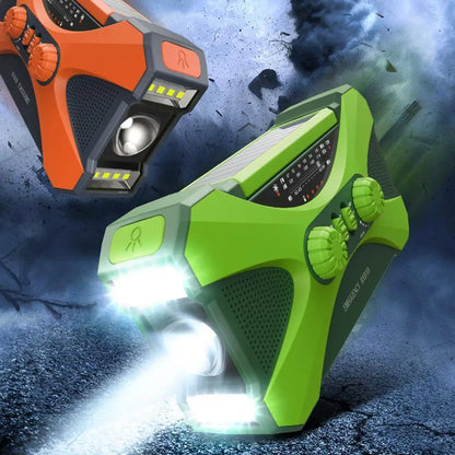 Radio Lanterna Power Bank carregamento por manivela, solar ou USB