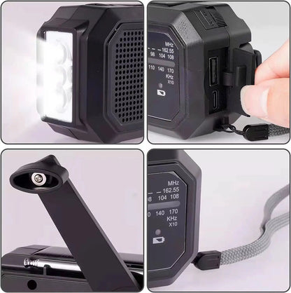 Radio/powerbank/Lanterna Solar, manivela a bateria