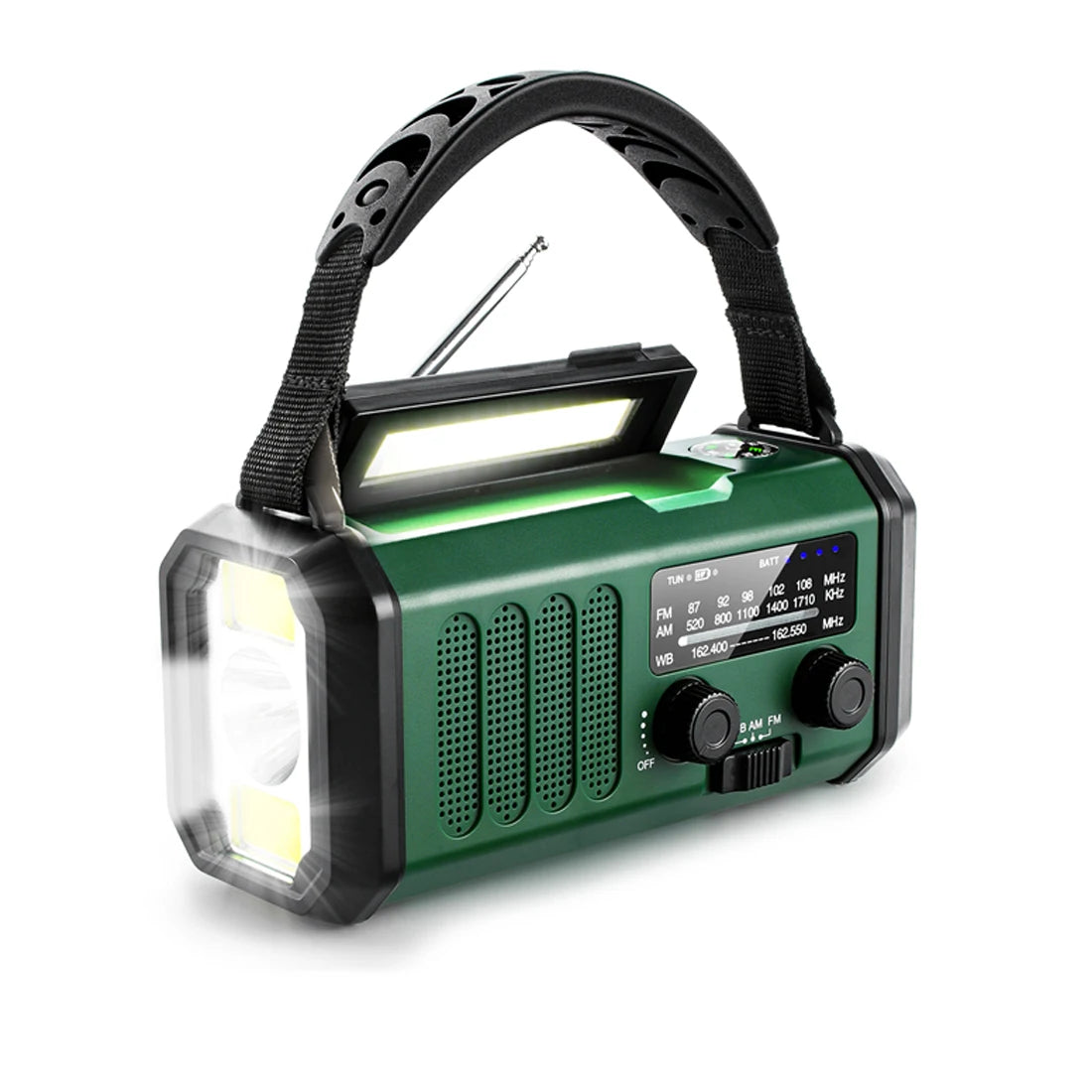 Radio de bateria, solar, ou manivela