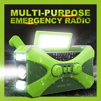 Radio Lanterna Power Bank carregamento por manivela, solar ou USB