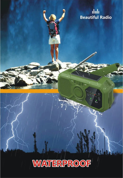 Radio/powerbank/Lanterna Solar, manivela a bateria