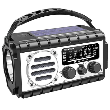Radio/powerbank/Lanterna Solar, manivela a bateria