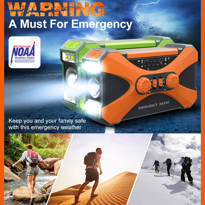Radio Lanterna Power Bank carregamento por manivela, solar ou USB