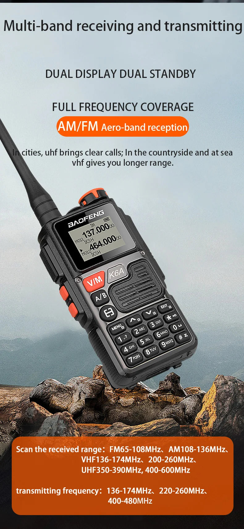 Baofeng UVK6 Walkie Talkie Quansheng UV-K6