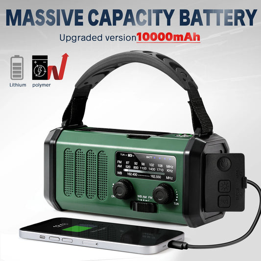 Radio de bateria, solar, ou manivela
