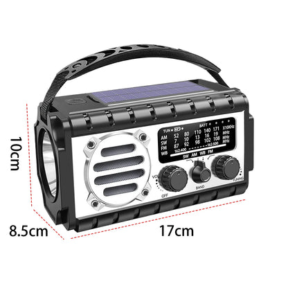 Radio/powerbank/Lanterna Solar, manivela a bateria