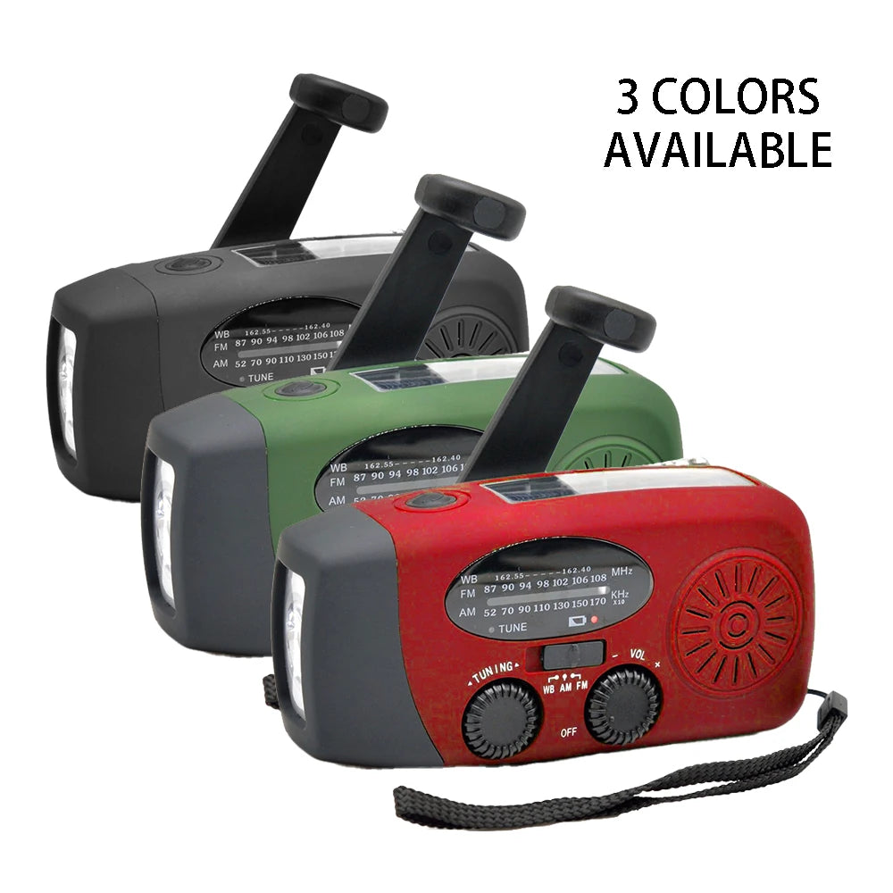 Radio/Lanterna Solar, manivela ou carregamento
