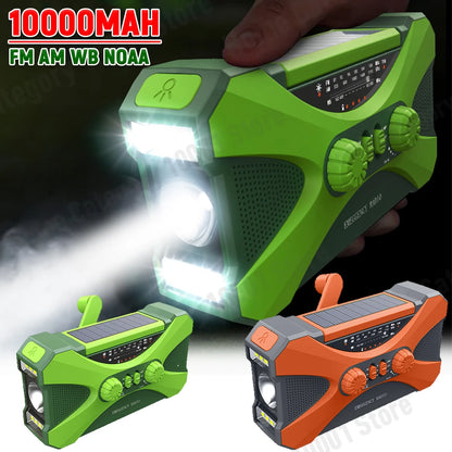 Radio Lanterna Power Bank carregamento por manivela, solar ou USB