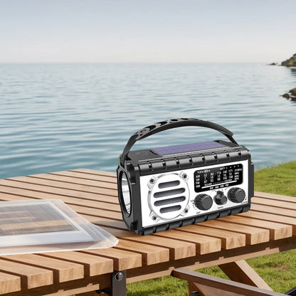 Radio/powerbank/Lanterna Solar, manivela a bateria