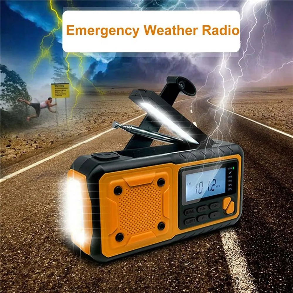 Radio Lanterna a bateria, solar ou manivela